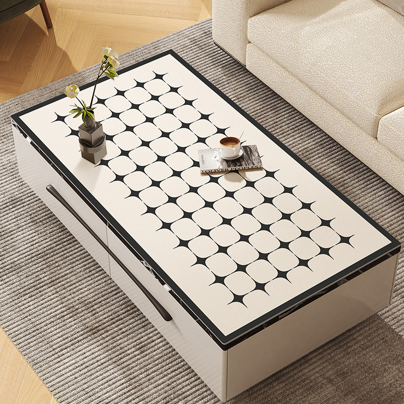 Estera de mesa de cuero lavable impermeable a prueba de aceite anti-escaldadura estera de escritorio mesa de café mantel Luz de lujo de alto grado sala de estar mantel