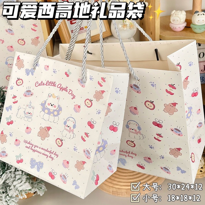 礼品袋大合集高颜值硬壳加厚白卡纸大容量ins简约精致卡通手提袋|undefined