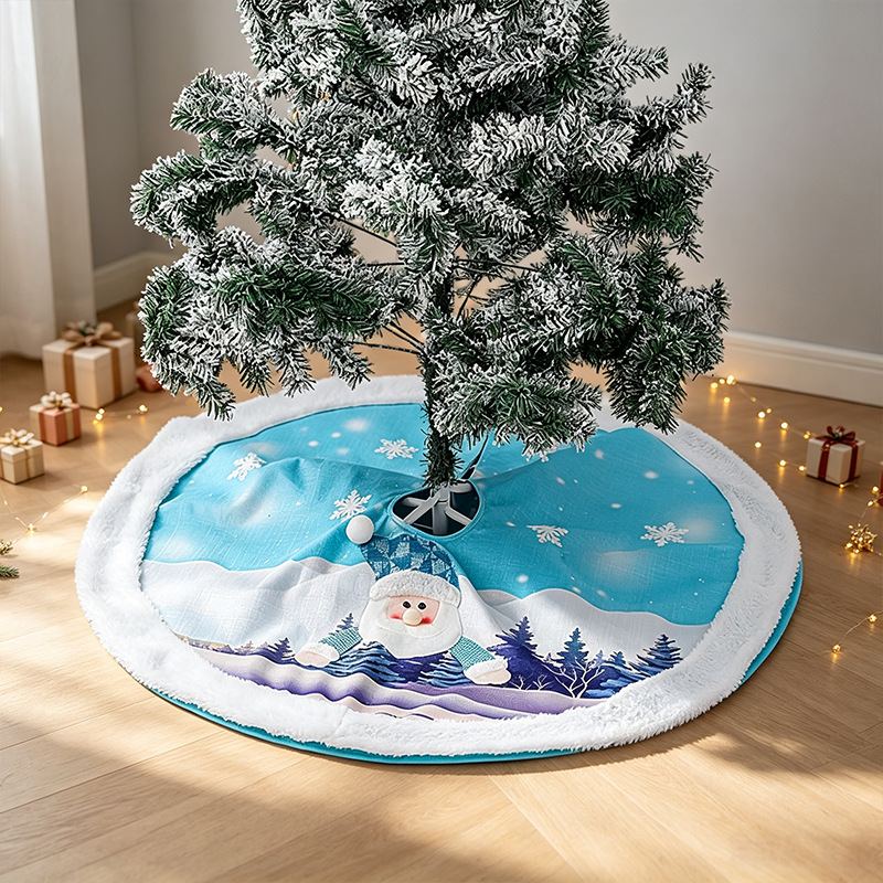Comercio exterior transfronterizo nueva falda de árbol de Navidad copo de nieve alce felpa delantal de árbol de Navidad falda de árbol de Navidad decoraciones