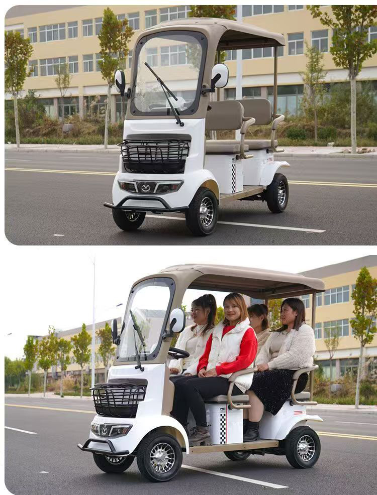 The New Bonderson A5 Electric Four-Wheeler Can Be Used for Transportation in Tourist Areas and Parks, with a Reversing Camera and Four Seats