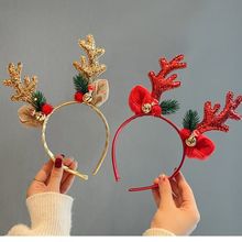 圣诞发箍鹿角头箍氛围感头饰成人儿童圣诞节发夹发饰节日装扮道具