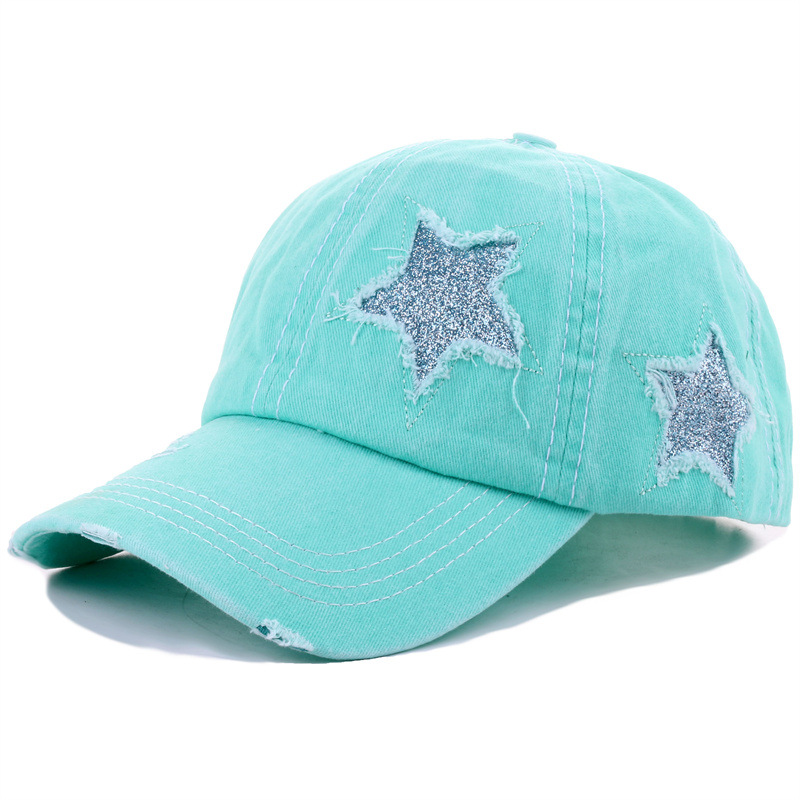 Women's Simple Style Star Solid Color Curved Eaves Baseball Cap display picture 4