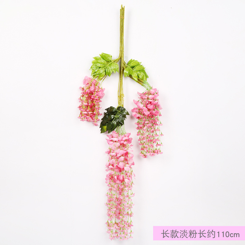 Flor de Glicinia, Flor de Techo Violeta, Flor de Glicinia para Bodas, Enredadera Decorativa, Enredadera de Flores Artificiales, Decoración del Hogar al por Mayor