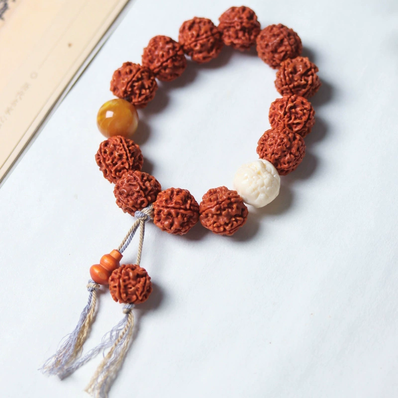 Bodhi rosary, rosary with round beads walnut