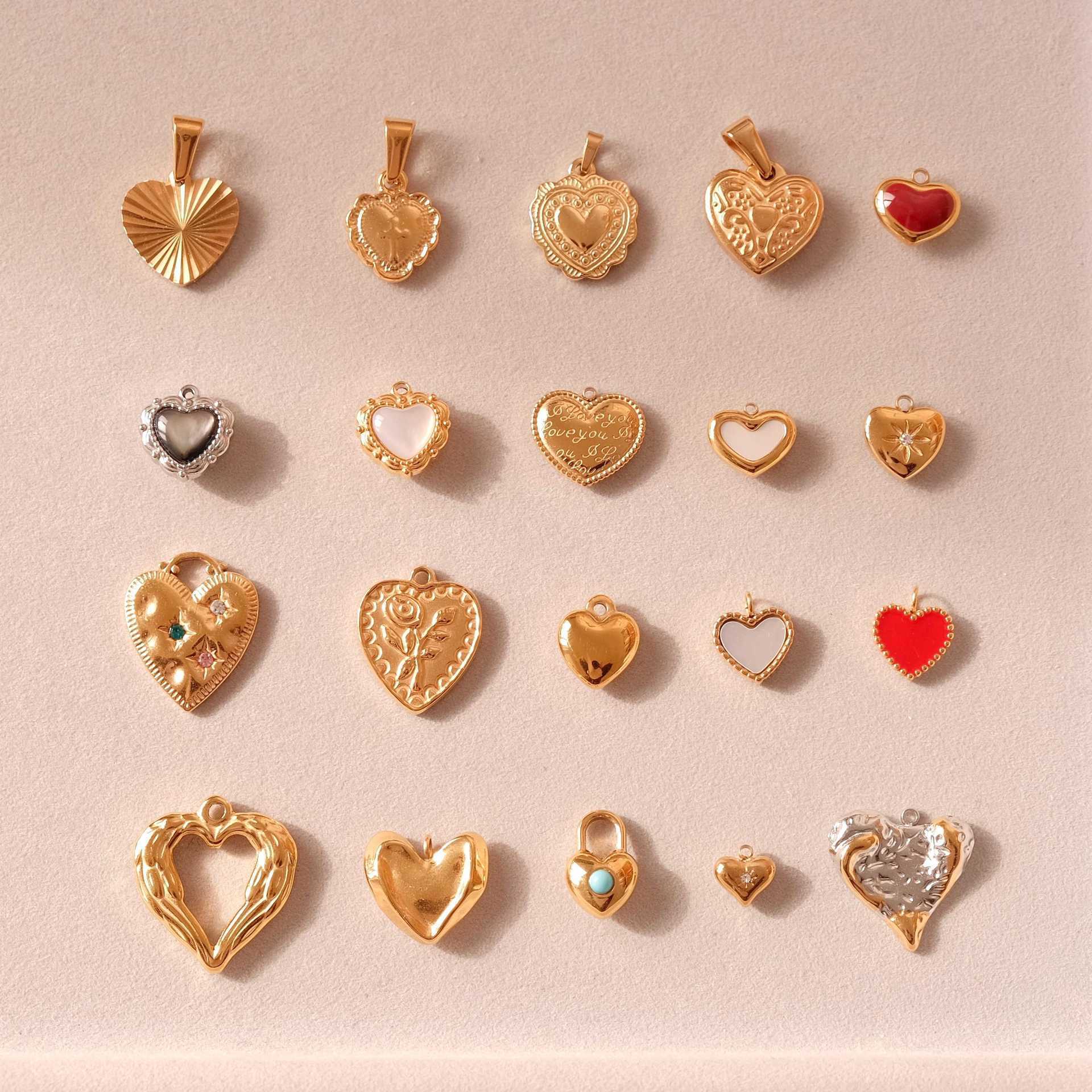 Pendant Necklace Small Gold DIY European and American Geometric New Style 18K Stainless Steel Vacuum Electroplating Colorful Furnace Candy Pendant