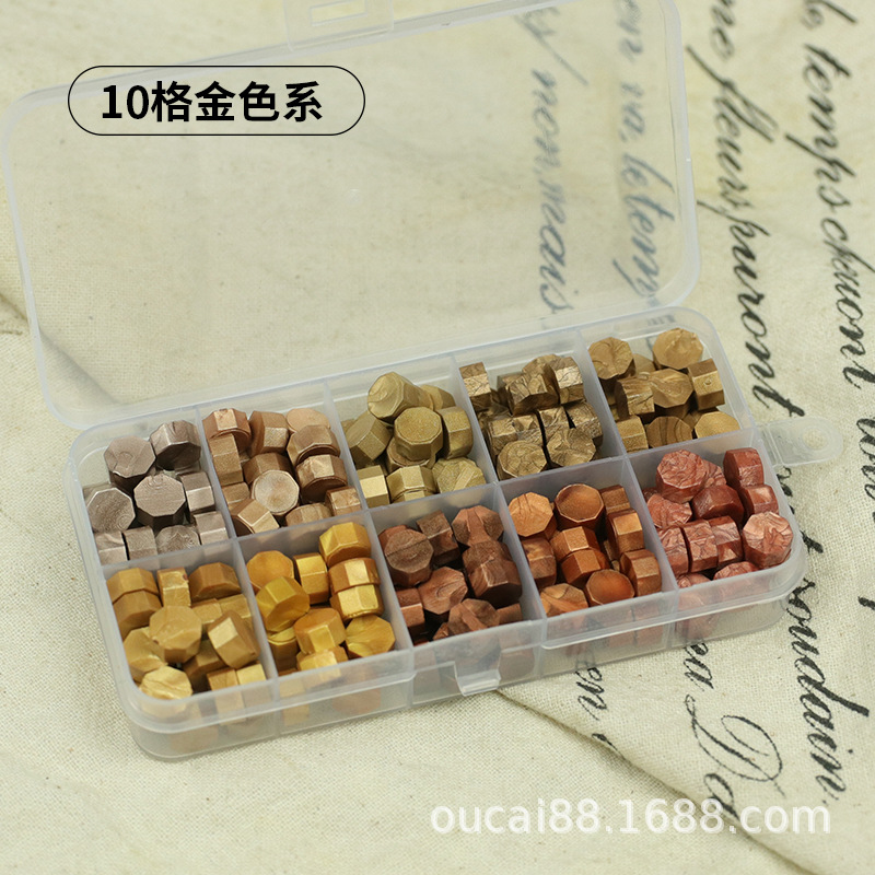 Fuego pintura cera grano traje de color mezclado 24 caja de cuadros de color ocho lados fuego pintura sellado cera fuego pintura sello cera grano fábrica al por mayor