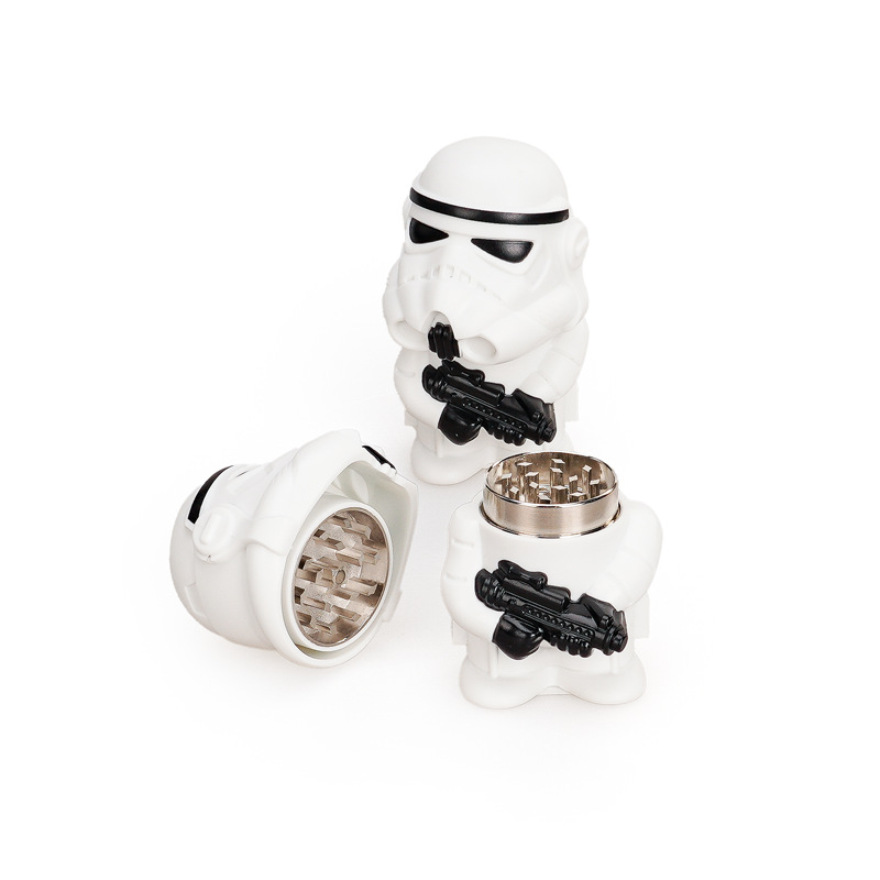 Nuevos productos transfronterizos Star Wars Black and White Soldado Blanco Samurai Molino de aleación de zinc Molino de humo de metal de tres capas Molino de humo image 3