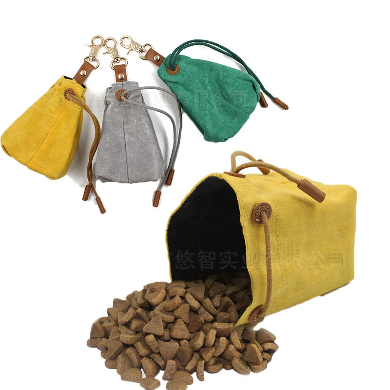 Открытый 16A Холщовая сумка для закусок для домашних животных Подвесная сумка для хранения кормов для кошек Корм для собак Карман для хранения пачки