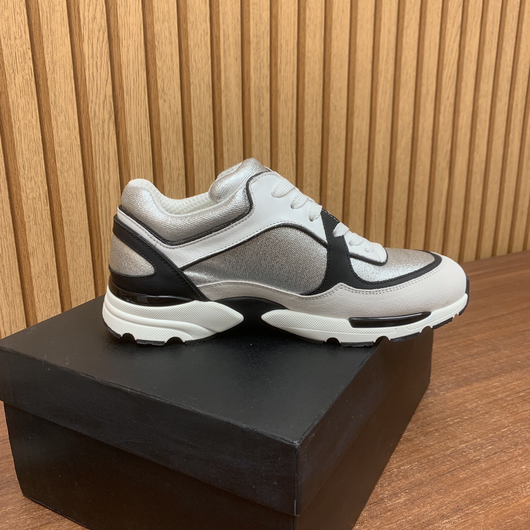 New Autumn/Winter High-End Color-Block Casual Elegant Cowhide Patchwork Women's Shoes Lace-Up Round-Toe Sneakers_vogvips.com
