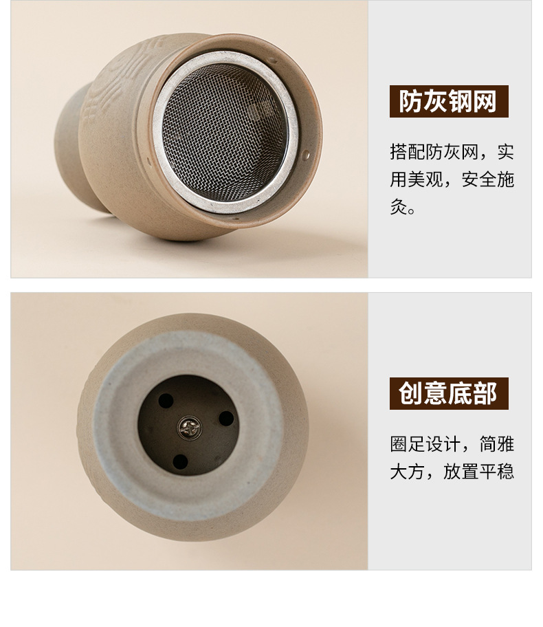Bian Stone Moxa Jar Taiji Ceramic Warm Moxibustion Cup Double Layer Heat Insulation Home Gua Sha Tool 230g in use