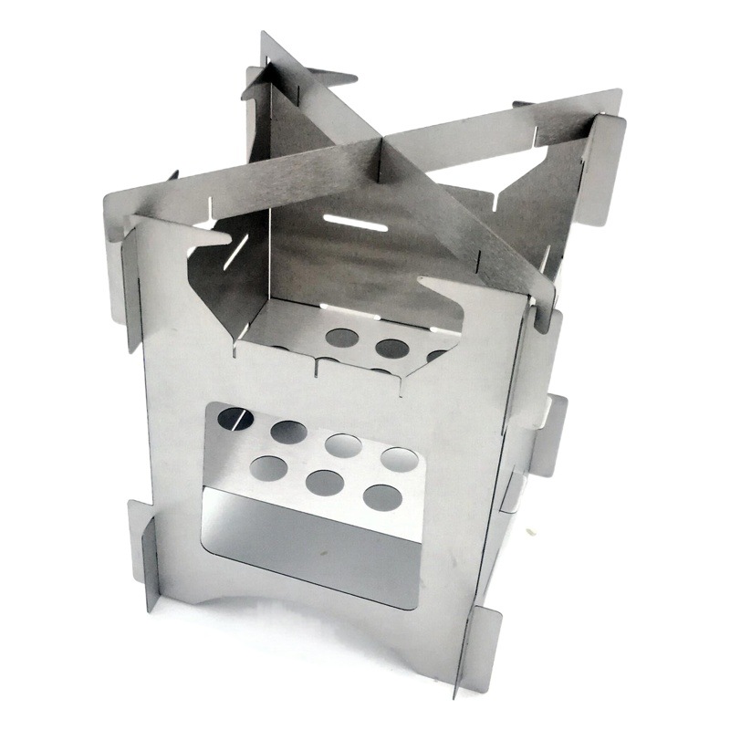 Amazon al aire libre camping plegable de acero inoxidable estufa de leña al aire libre senderismo mini estufa portátil