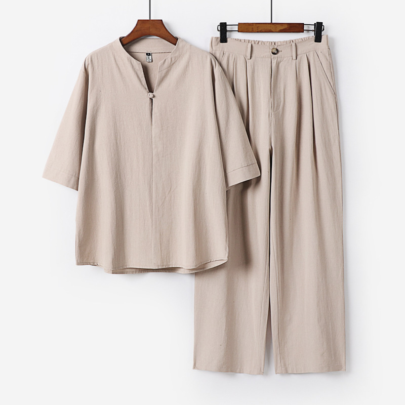 Chinese-Style Zen Clothing Tea Clothing Layman's Clothing Set Chinese Tang Suit Improved Hanfu Retro Kimono Taoist Clothing Buddhist Men's Clothing Chinese-Style Zen Clothing Tea Clothing Layman's Clothing Set Chinese Tang Suit Improved Hanfu Retro Kimono Taoist Clothing Buddhist Men's Clothing