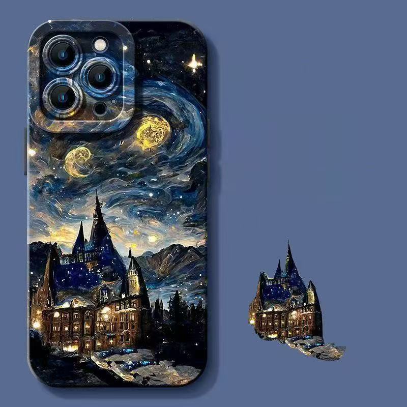 Funda para Teléfono iPhone 17 Pro con Diseño de Castillo en Pintura al Óleo, Compatible con Apple 15, 14/13 Pro Max, Nuevo Modelo 12/16X