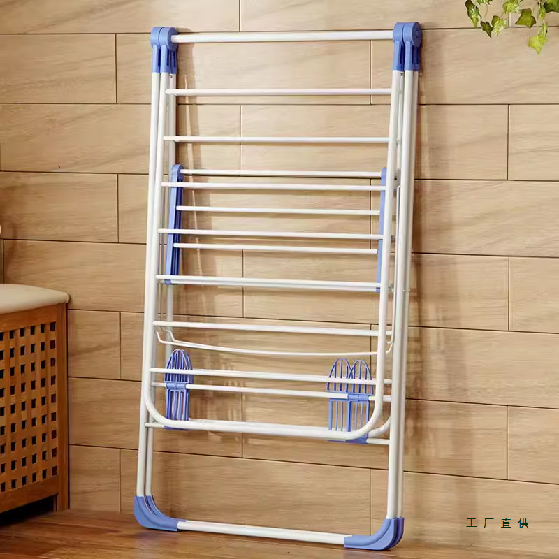 Percha de secado plegable interior y exterior percha de secado de balcón percha de calcetines percha de pañales para bebés percha de piso dormitorio rojo en línea