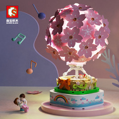 Senbao 601097 Christmas tree 605024 crystal Christmas 601150 cherry blossom hot air balloon rotating music box assembly