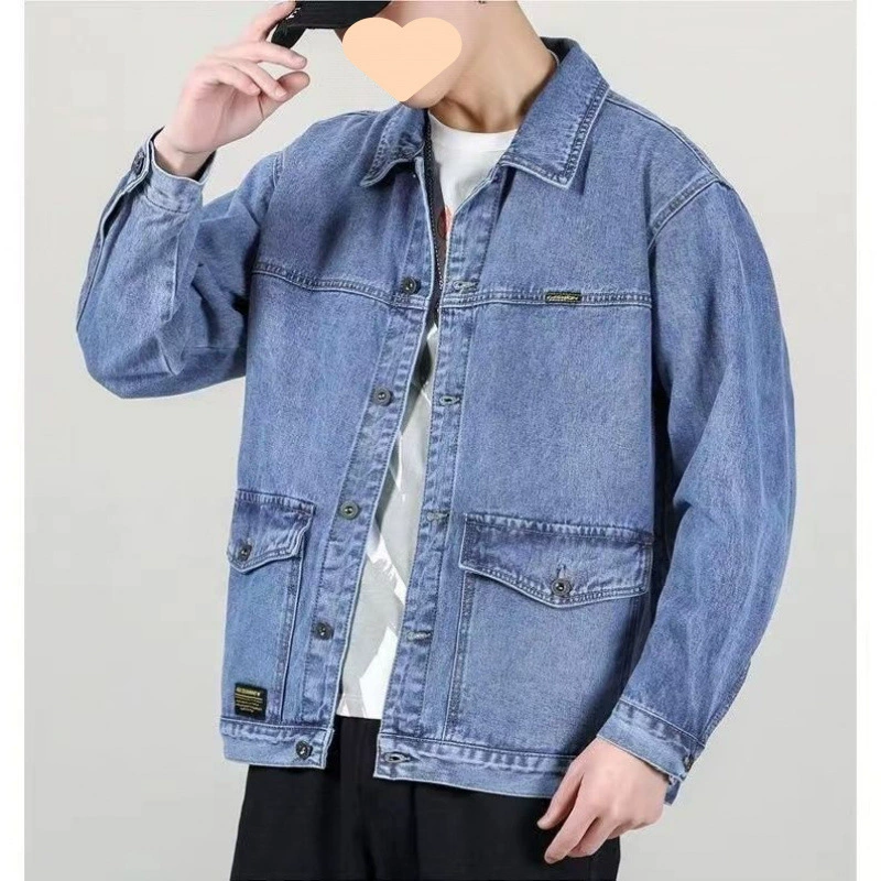 Spring elite denim men's trend jacket for leisure, oversize, plus size