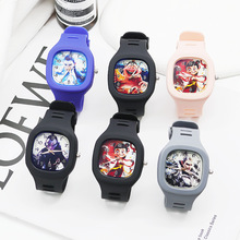 跨境新款哪吒之魔童闹海石英表果冻方形电子儿童卡通手表爆款
