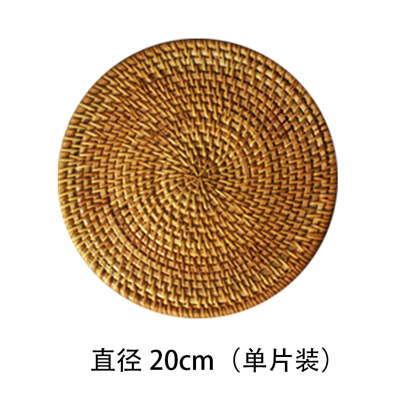 Tejido de caña artesanal almohadilla de taza de té tejido almohadilla de comedor creativa almohadilla de mesa almohadilla de platos almohadilla de aislamiento de calor