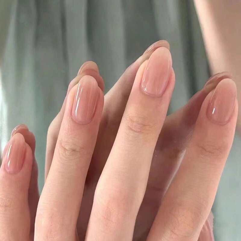 Purely Handmade Nude Color Manicure Wearable Short Style 2025 New Year Style High-End Exquisite Spring and Summer Pure Color Whitening Purely Handmade Nude Color Manicure Wearable Short Style 2025 New Year Style High-End Exquisite Spring and Summer Pure Color Whitening