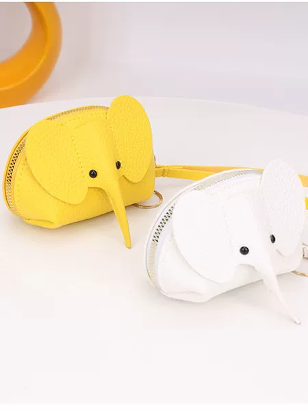 New Hot-Selling Leather Elephant Coin Purse Women's Bag Pendant Creative Card Holder Storage Lipstick Bag Zipper Coin Purse