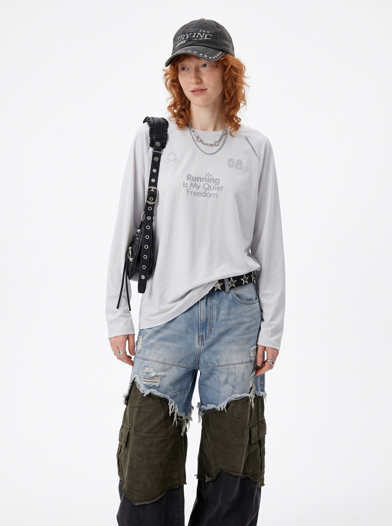 Inflation Reflective Raglan Long-Sleeve Tee