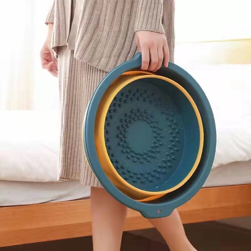 Foldable Foot Bath Tub Household Space-Saving Plastic Massage Foot Basin Over Ankle Over Knee High Bubble Foot Tub