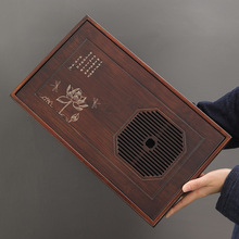 竹制盛水茶盘简约蓄水干泡盘茶水分离小茶台现代轻奢干泡台储水式