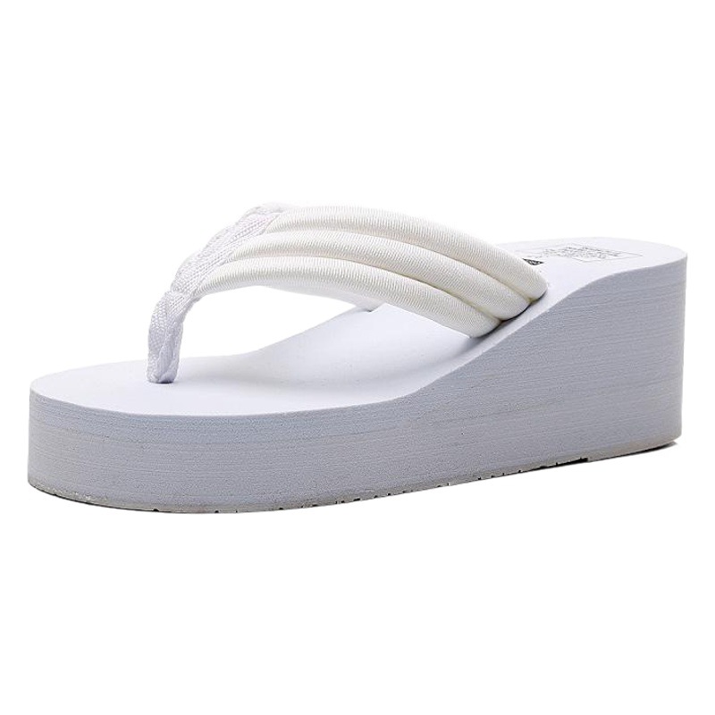 Amazon popular grueso con flip-flop antideslizante de fondo grueso de las mujeres del todo-Partido 6,5 cm de tacón alto flip-flops zapatos de playa al aire libre