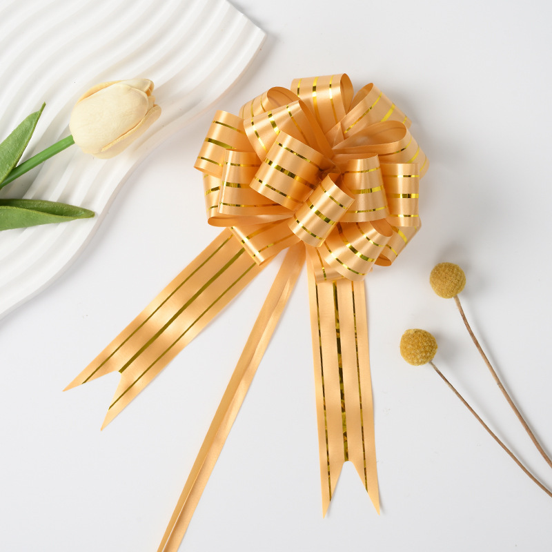 Comercio exterior transfronterizo 30 tres arcos de oro mano de flores regalos de Navidad paquetes de regalos decoración de flores tiradas cinta