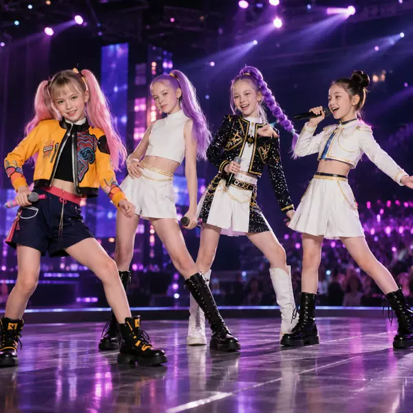2026 New Model Girls' Demon-Hunting Girl Group Cosplay Costume K-Pop Children's Performance Outfit 3D Printed Children's Clothing