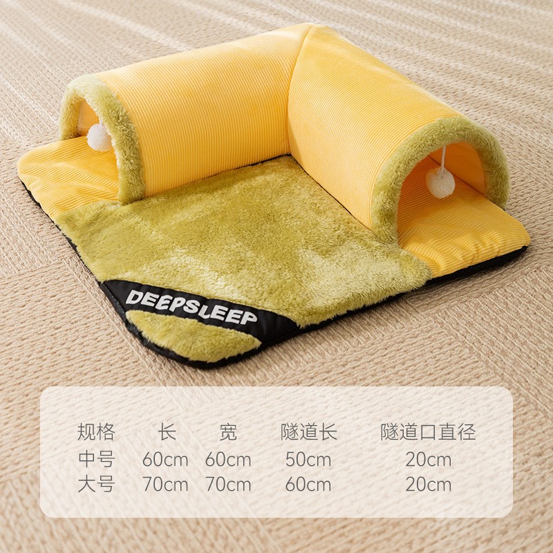Otoño e invierno cálido espesado semi-cerrado multi-mascota familia gato nido perro gran espacio perrera mascota invierno perrera