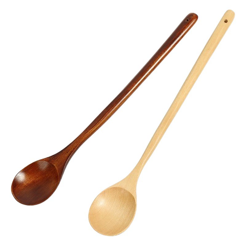 YFJY простая японская деревянная ложка с длинной ручкой, деревянная ложка, ложка для смешивания 33, длинная деревянная ложка, удлиненная деревянная ложка для горячего горшка, оптовая продажа для дома