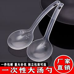 使い捨てスプーンの大きいサイズのプラスチックのテイクアウトは大きいスープのスプーンを包装して独立して商用の食品級の長い柄の公のスプーンを包装します。