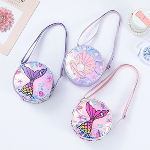 New mermaid bag sequined rainbow glitter waist bag children student girl cartoon shoulder bag unicorn crossbody bag