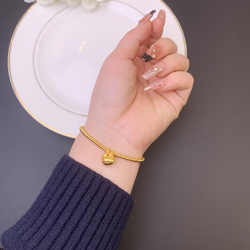 Nuevos productos de pulseras de oro de arena vietnamita de moda nacional antiguo estilo pequeño graso Fu cuentas de brazalete de corte de mujeres no se desvanecen accesorios