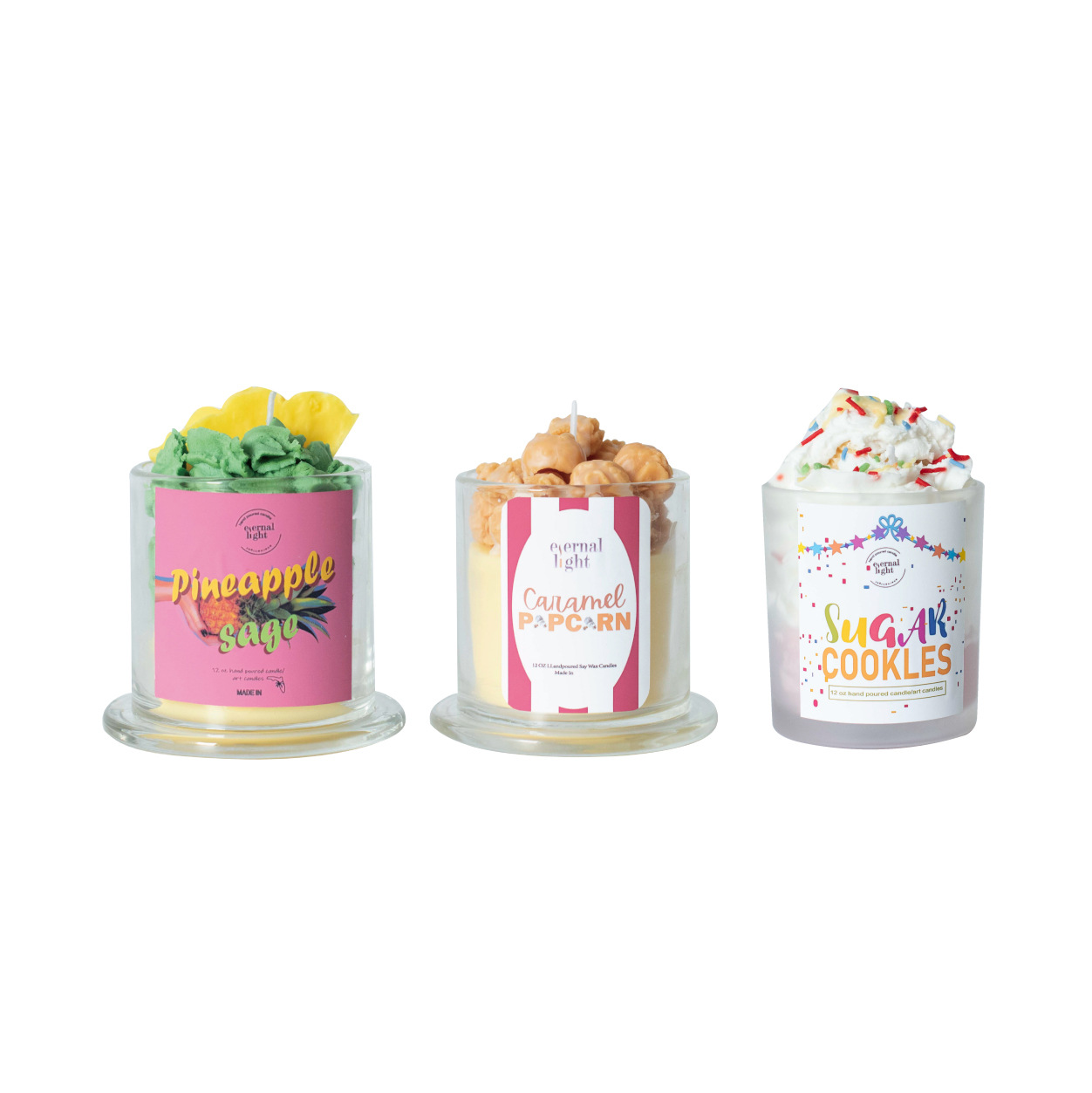 Hecho a mano helado fruta galletas postre aromaterapia vela regalo de los niños decoración del hogar