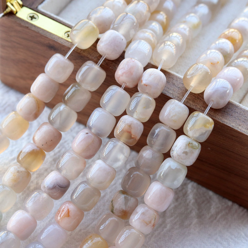 Natural Cherry Blossom agate old beads Apple round loose beads accessories wholesale diy Buddha beads Wenwan bracelet jewelry material