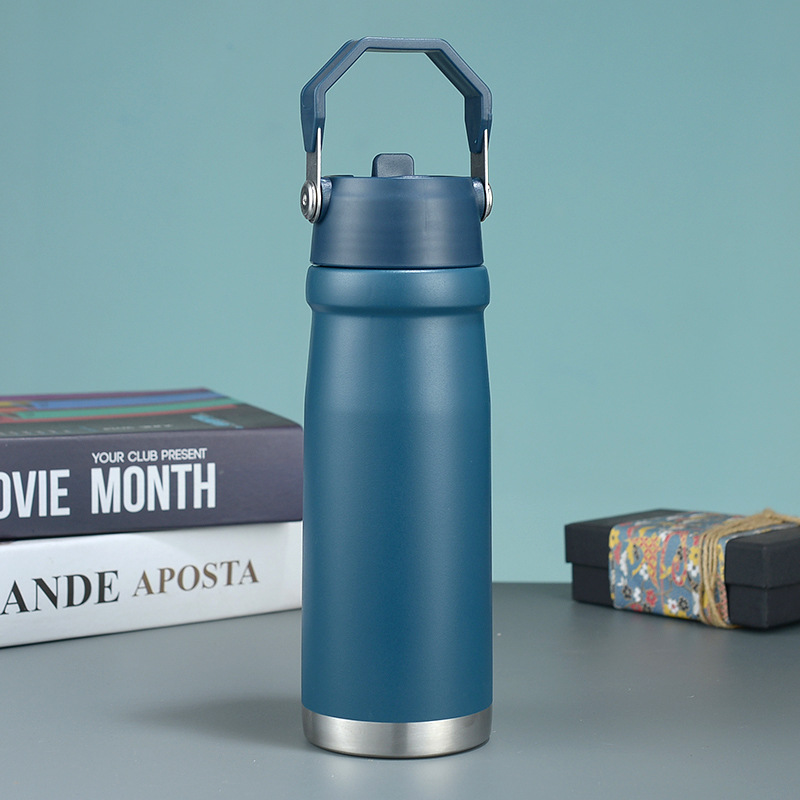 Vaso térmico con asa y pajita, estilo americano, gran capacidad