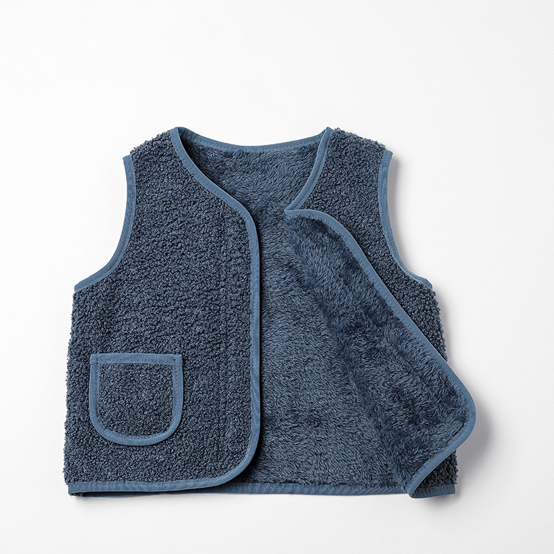 Chalecos de bebé con forro polar para niños, otoño-invierno 2024, chalecos infantiles para usar como ropa exterior, chalecos cálidos de algodón con lana de cordero para niñas.