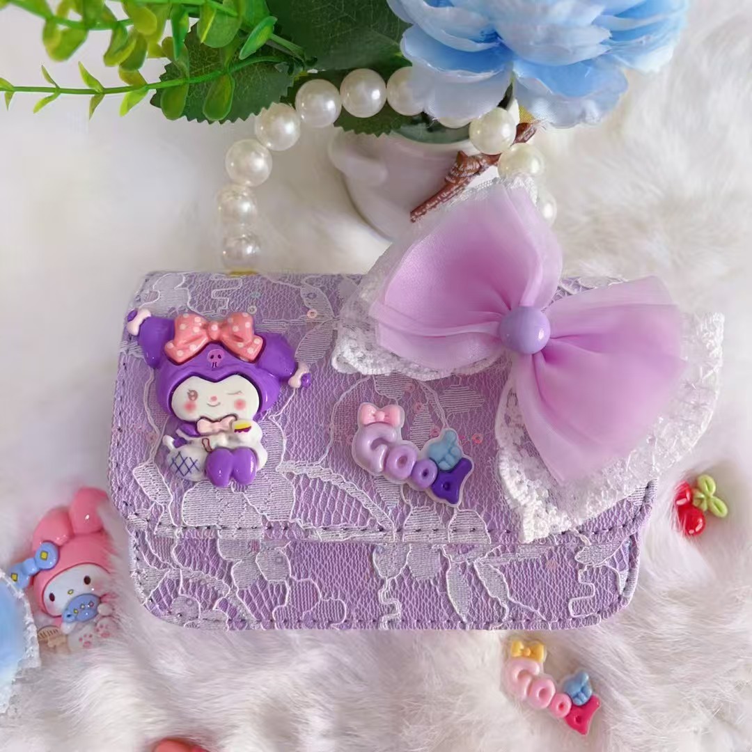 Bolso de perlas, bolso de arco, bolso de princesa Melody, bolso de Año Nuevo, bolso de hombro cuadrado de cadena de niña roja