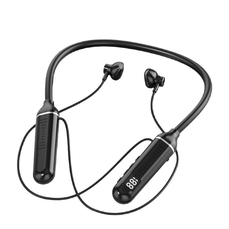 ワイヤレスBluetooth首掛けヘッドセット、クロスボーダー新デジタルディスプレイスクリーンBluetoothヘッドセット、ノイズキャンセリング機能付き首掛け式Bluetoothヘッドセット|undefined