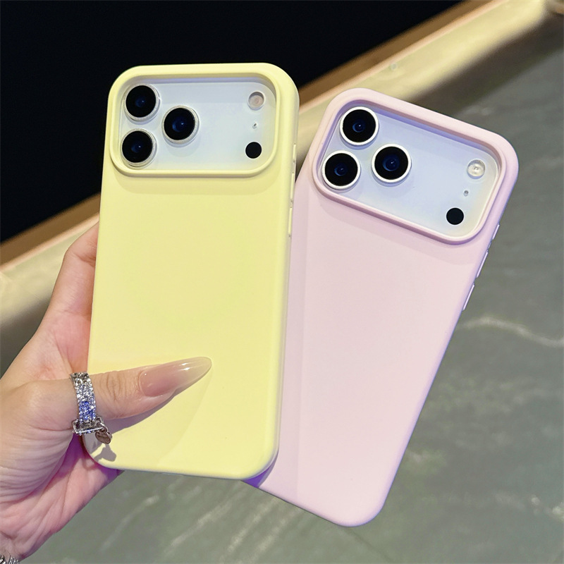 适用iPhone17PROMAX手机壳液态硅胶苹果17简约纯色带AI按键保护套|undefined