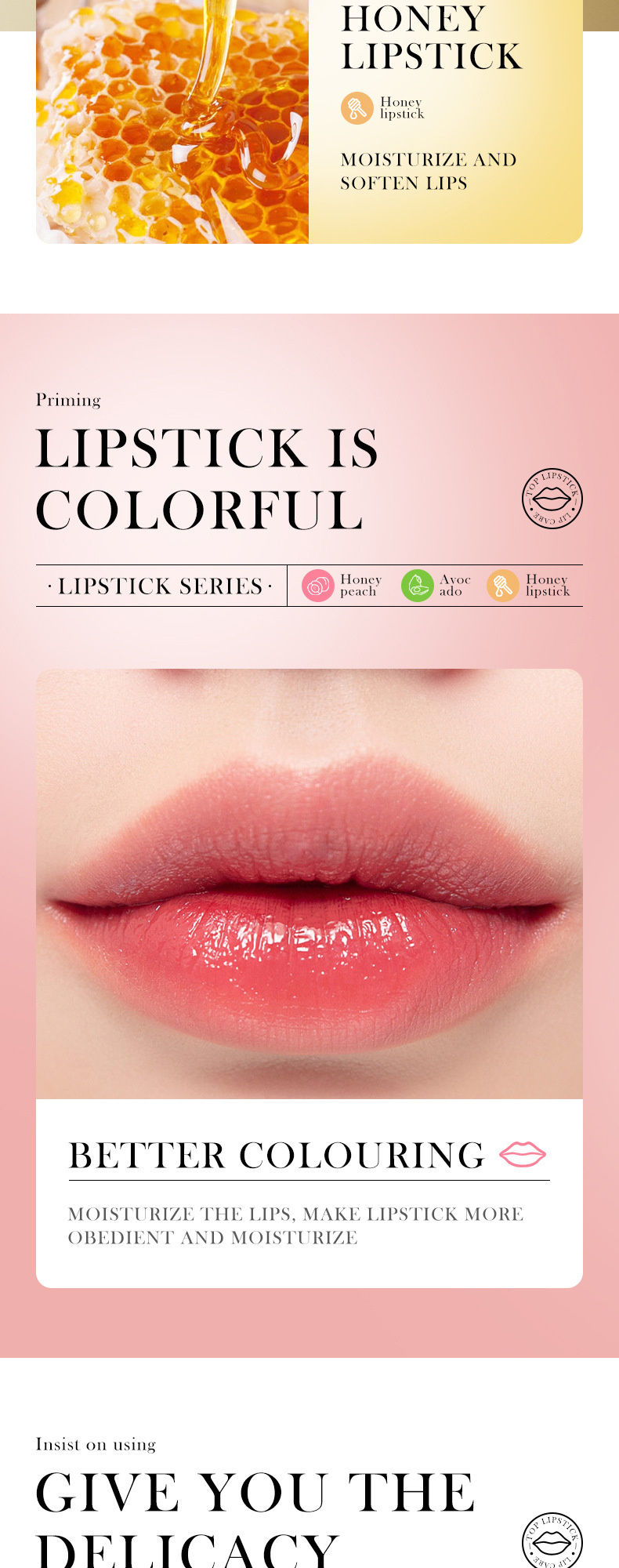 SADOER All Honey Autumn Winter lipstick Prevent Dry Cracks and Fade Lip Lines_voghion.com