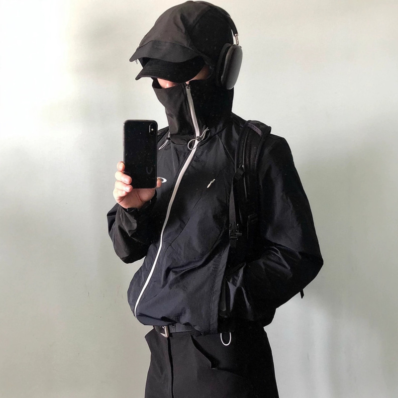 O@Kley Oakley Mesh Thin Functional Black Warrior Hooded Sun Protection Clothing Quick-Drying Jacket Couple's Jacket O@Kley Oakley Mesh Thin Functional Black Warrior Hooded Sun Protection Clothing Quick-Drying Jacket Couple's Jacket