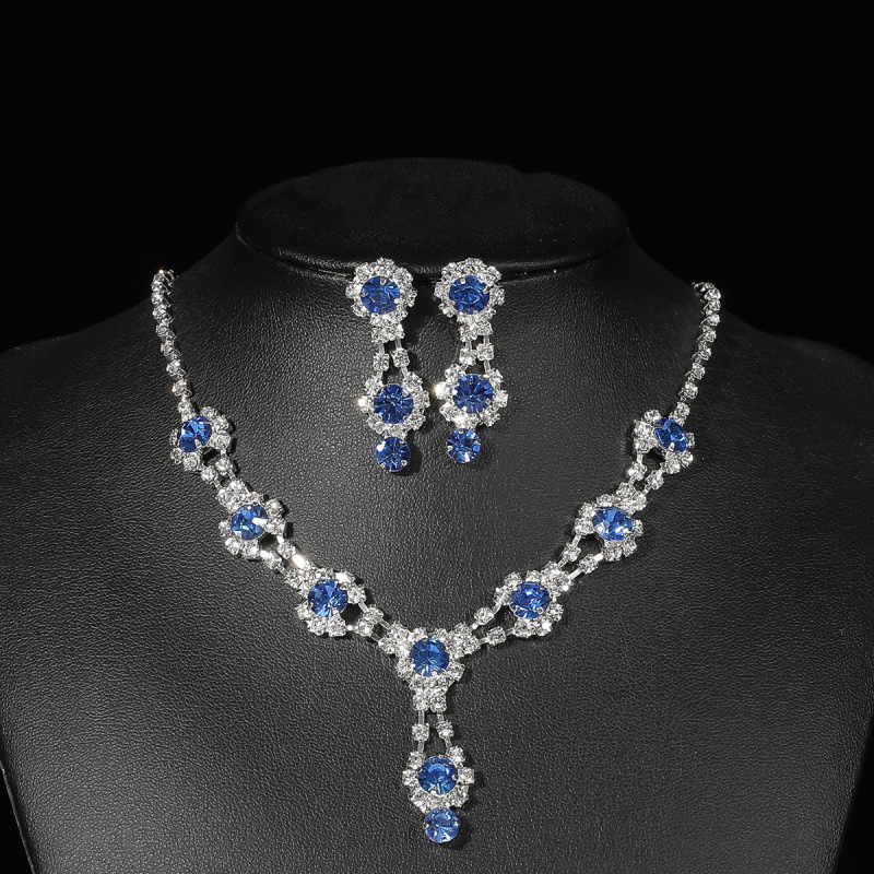 bridal jewelry necklace earrings jewelry set banquet dress necklace fashionable and versatile temperament accessories_voghion.com