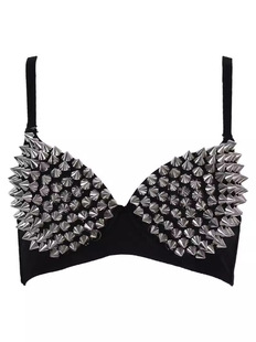 Step into Liuding bra underwear punk nightclub bar stage dress DS belly dance performance costume diamond decoration flash diamond nail beads