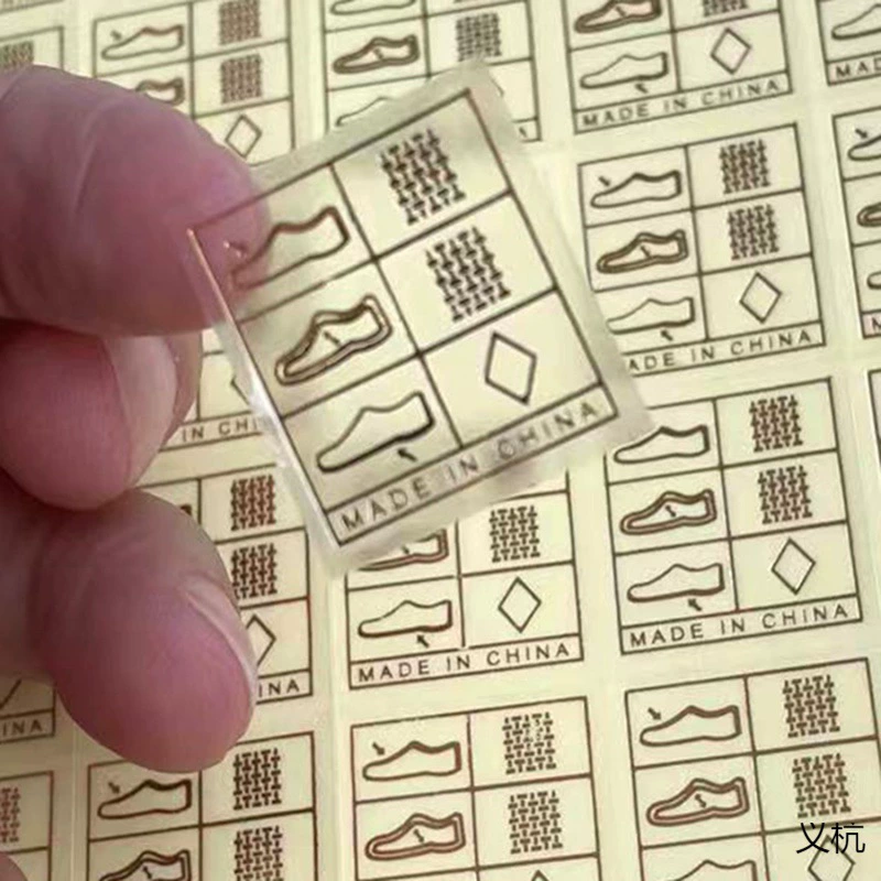 Материал обуви, составляющие этикетки с позолотой цвета на водной основе, спот прозрачный наклейка внешней торговли, составляющие обувь оптом