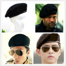 Military Army Soldier Hat Men&Women Solid Basic Wool Beret U