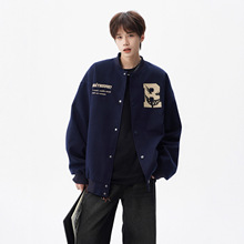 潮牌设计感棒球服男女秋季美式字母刺绣外套高街百搭休闲情侣夹克