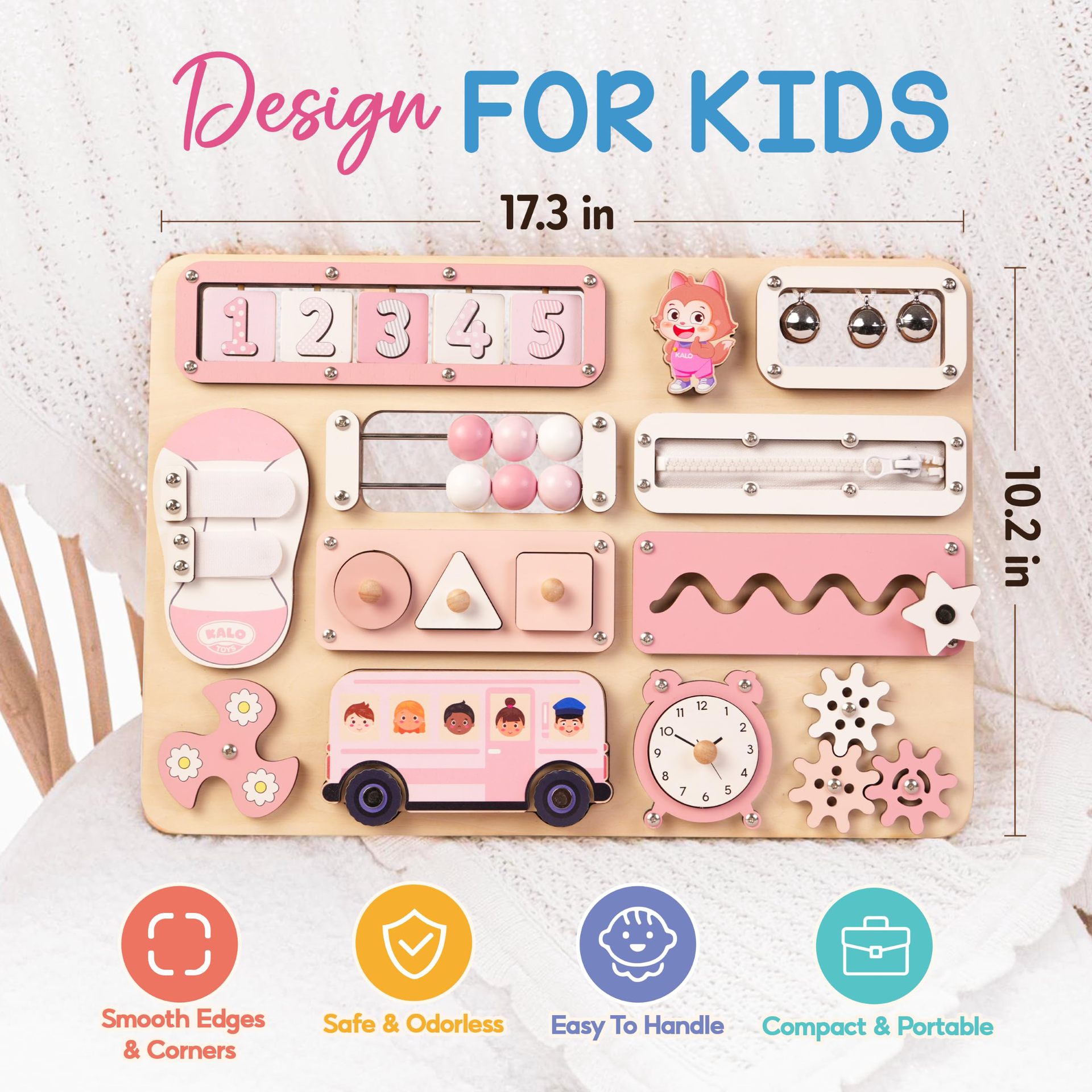 Kindergarten Interior Montessori Tablero de actividad sensorial de madera Tablero de actividad sensorial Juguetes educativos de educación temprana para niños